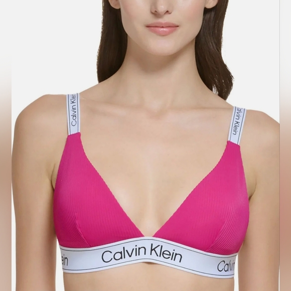 Calvin Klein Other - Calvin Klein Ribbed Logo Bikini Top Medium NWOT